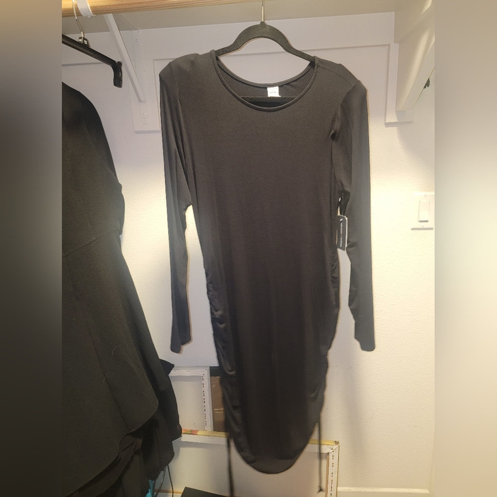 Body con dress with rouched sides